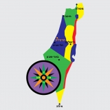מפת ישראל משולבת מצפן